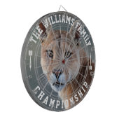 カスタム家族の名前Cougarパーソナライズされた写真 ダーツボード (正面左)