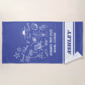 カスタム家族の夏のビーチ旅行グループマッチング ビーチタオル (正面)