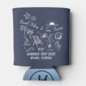 カスタム家族の夏のビーチ旅行グループマッチング 缶クーラー (裏面)
