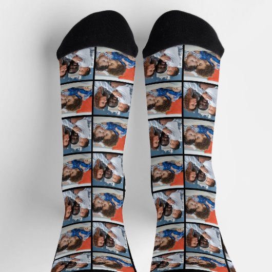 カスタム家族の子供の写真コラージュ ソックス (上部)