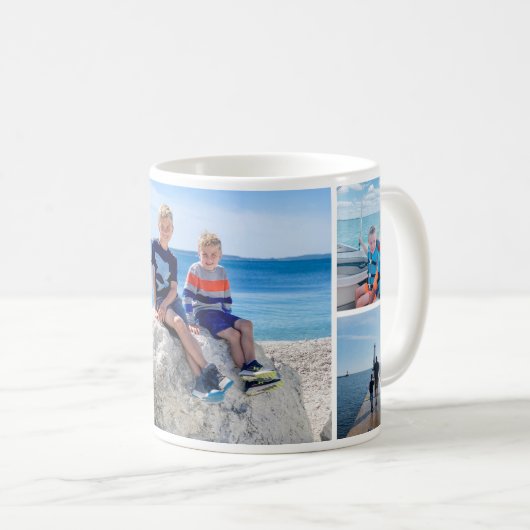 カスタム家族の思い出フォトコラージュ コーヒーマグカップ (正面右)
