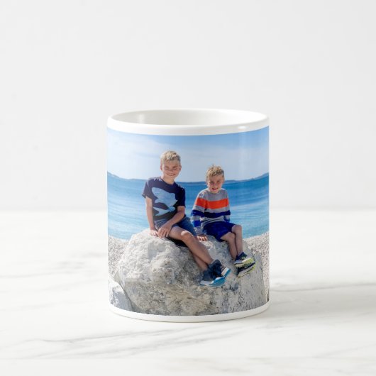 カスタム家族の思い出フォトコラージュ コーヒーマグカップ (中央)