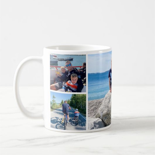 カスタム家族の思い出フォトコラージュ コーヒーマグカップ (左)