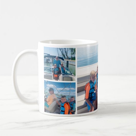 カスタム家族の思い出フォトコラージュ コーヒーマグカップ (左)