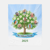 カスタム家族の木の写真名伝統グランギフト フリースブランケット (正面)