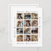 カスタム家族の犬の写真コラージュパピークリスマス シーズンカード (正面/裏面)