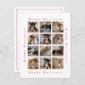 カスタム家族の犬の写真コラージュパピークリスマス シーズンカード (正面/裏面)