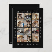 カスタム家族の犬の写真コラージュパピークリスマス シーズンカード (正面/裏面)