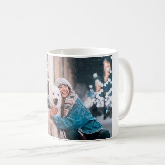 カスタム家族またはペットの写真 コーヒーマグカップ (正面右)