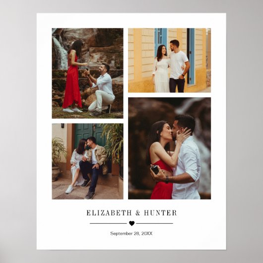 カスタム家族ま結婚たはカップル4写真コラージュ ポスター (正面)