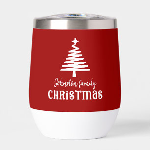 カスタム家族クリスマスツリー赤