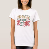 カスタム家族クリスマス - メリー＆ブライト Tシャツ (正面)