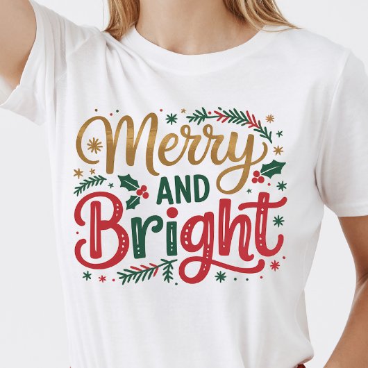 カスタム家族クリスマス - メリー＆ブライト Tシャツ
