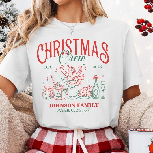 カスタム家族グループに合うクリスマスのクルー Tシャツ