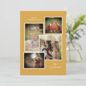 カスタム家族コレージ感謝祭モダンの写真 シーズンカード (スタンド正面)