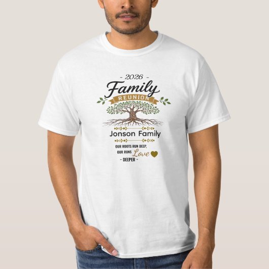 カスタム家族ツリーTシャツデザイン - 家族再会 Tシャツ (正面)
