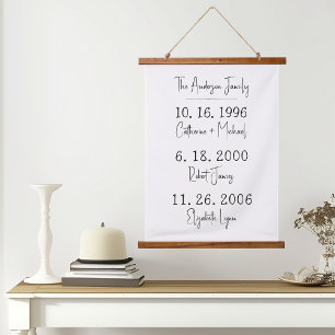 カスタム家族デート記念お母さんの日 吊り下げ型タペストリー