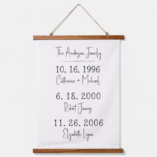 カスタム家族デート記念お母さんの日 吊り下げ型タペストリー (正面)