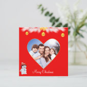 カスタム家族ハート&かわいい雪だるまクリスマス (スタンド正面)