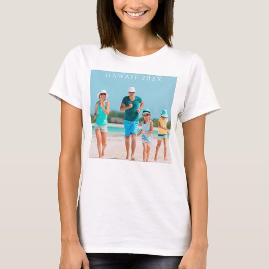 カスタム家族バケーション写真 Tシャツ (正面)