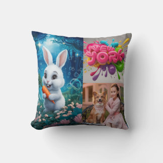 カスタム家族パーソナライズされた写真、ボホ・ピロー クッション