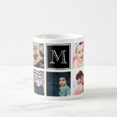 カスタム家族フォトコラージュモノグラムキープサケ コーヒーマグカップ (中央)