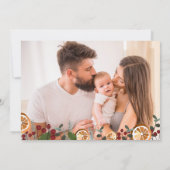 カスタム家族フォトホリーミカンHappy Holidays シーズンカード (裏面)