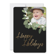 カスタム家族フォトモダンリースハッピーホリデー