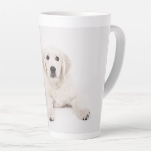 カスタム家族ペットまたは写真 カフェラテマグ (右アングル)