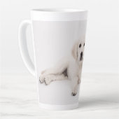 カスタム家族ペットまたは写真 カフェラテマグ (左アングル)