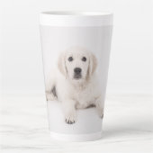 カスタム家族ペットまたは写真 カフェラテマグ (正面)