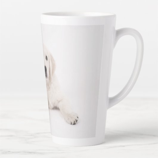 カスタム家族ペットまたは写真 カフェラテマグ (右)