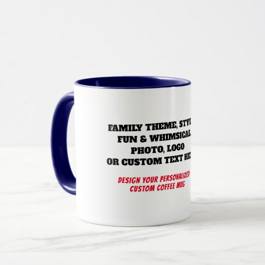 カスタム家族マグ – ギフパーソナライズされたト マグカップ (正面左)