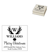 カスタム家族モノグラム、メリークリスマス。 ラバースタンプ (押印)