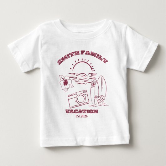 カスタム家族再会バケーション ベビーTシャツ (正面)
