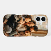 カスタム家族写真と名前入り iPhone 16ケース (裏面横)