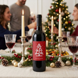 カスタム家族名クリスマスワインラベル ワインラベル