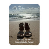 カスタム家族旅行の写真冷蔵庫 マグネット (縦)