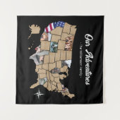 カスタム家族旅行アドベンチャーUSAフォトコラージュ タペストリー (正面(横))