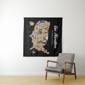 カスタム家族旅行アドベンチャーUSAフォトコラージュ タペストリー (インサイチュ(横))