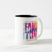 カスタム家族旅行マッチンググループ休暇 ツートーンマグカップ (正面右)