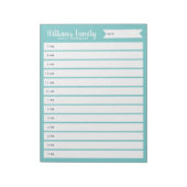 カスタム家族日プランナーまたはホームスクールスケジュール ノートパッド (回転)