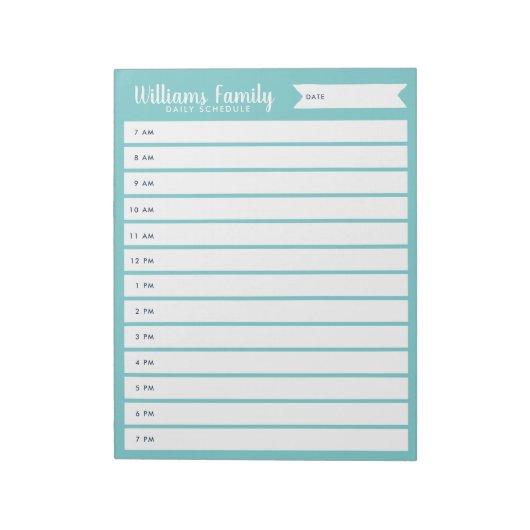 カスタム家族日プランナーまたはホームスクールスケジュール ノートパッド (回転)