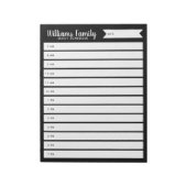 カスタム家族日プランナーまたはホームスクールスケジュール ノートパッド (回転)