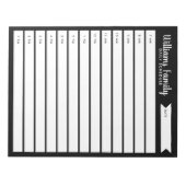 カスタム家族日プランナーまたはホームスクールスケジュール ノートパッド (正面)