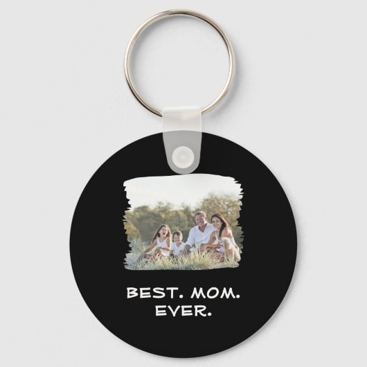 カスタム家族最高の写真母の日 キーホルダー (正面)