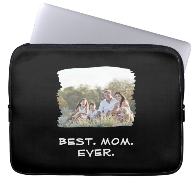 カスタム家族最高の写真母の日 ラップトップスリーブ (正面)