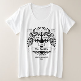 カスタム家族樹デザインのファミリーリユニオンTシャツ プラスサイズTシャツ