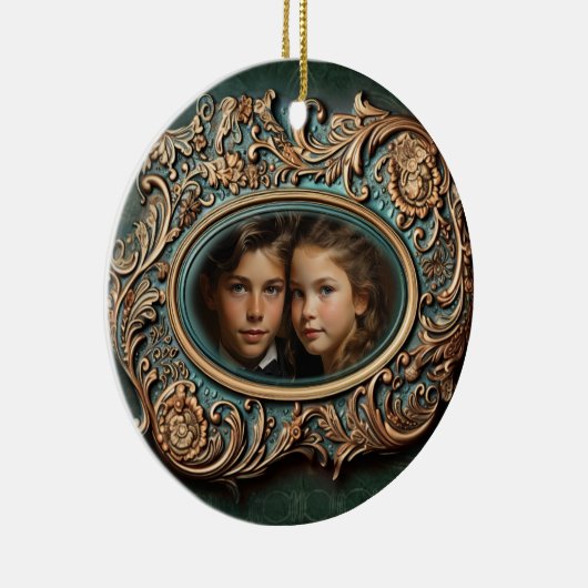 カスタム家族華美写真クリスマスオーナメント セラミックオーナメント (右)
