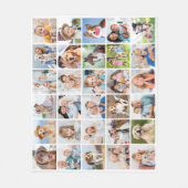 カスタム家族30枚フォトコラージュかわいい思い出 フリースブランケット (正面)